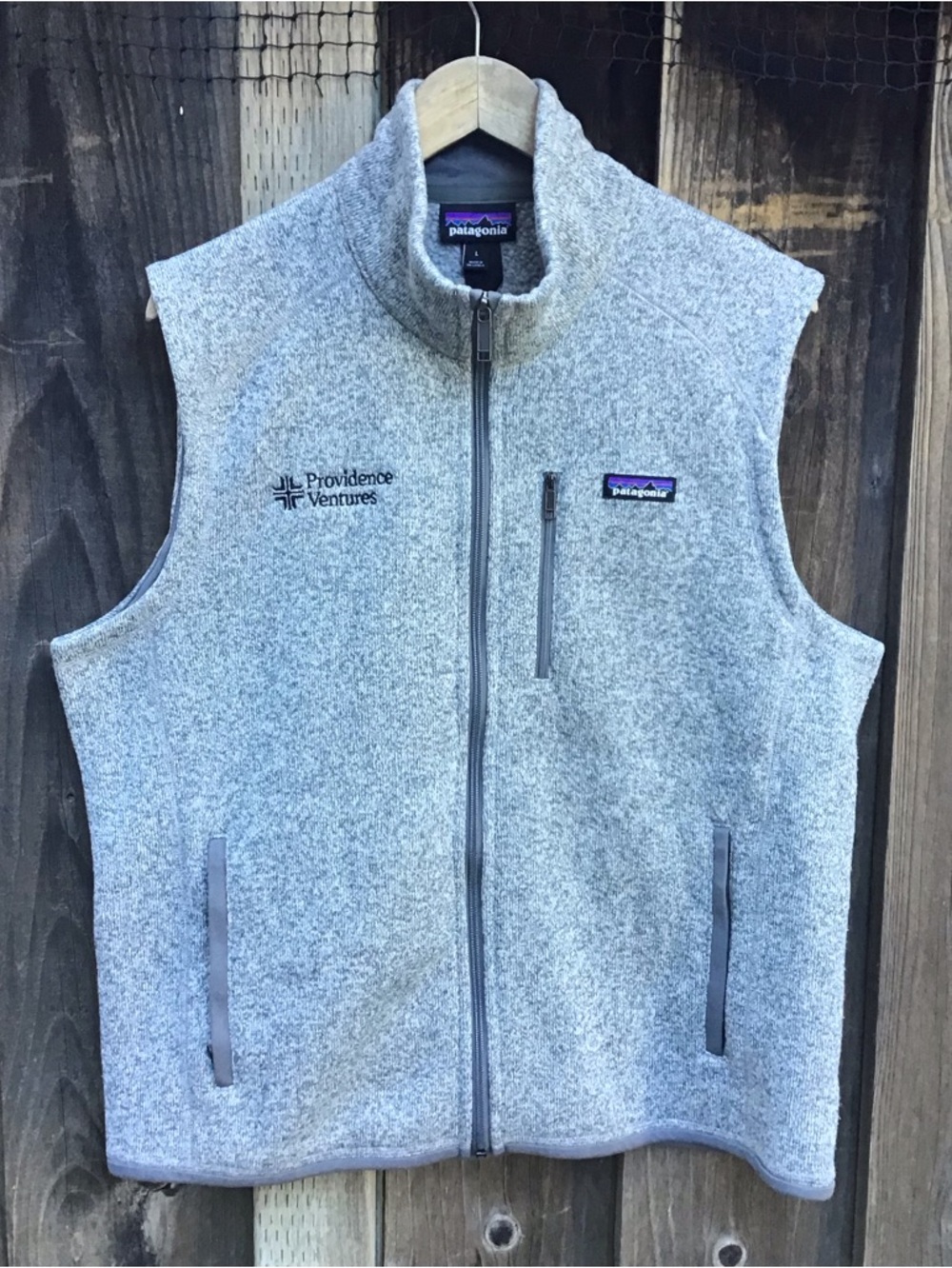 Patagonia Better Sweater Fleece Vest Mens Large Gray Full Zip Providence Logo